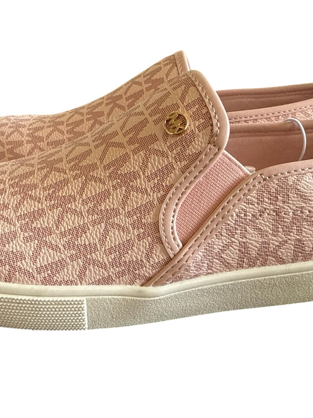 Michael Kors Blush Pink MK Jacquard Slip-On Sneakers NEW